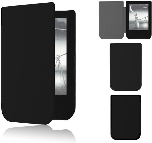 Schutzhülle für PocketBook 631 und 631 Plus, Leder-Folio-Abdeckung mit Auto-Schlaf- und Aufwachfunktion, schwarz - Bild 1