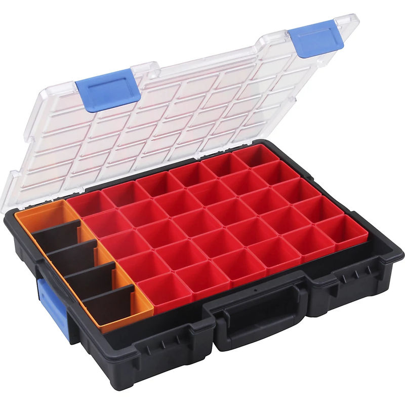 Allit EuroPlus Pro K44/36 Sortimentskoffer in Rot und Transparent mit 36 Fächern, B/H/T: 44,0 x 7,6 x 35,5 cm - Bild 2