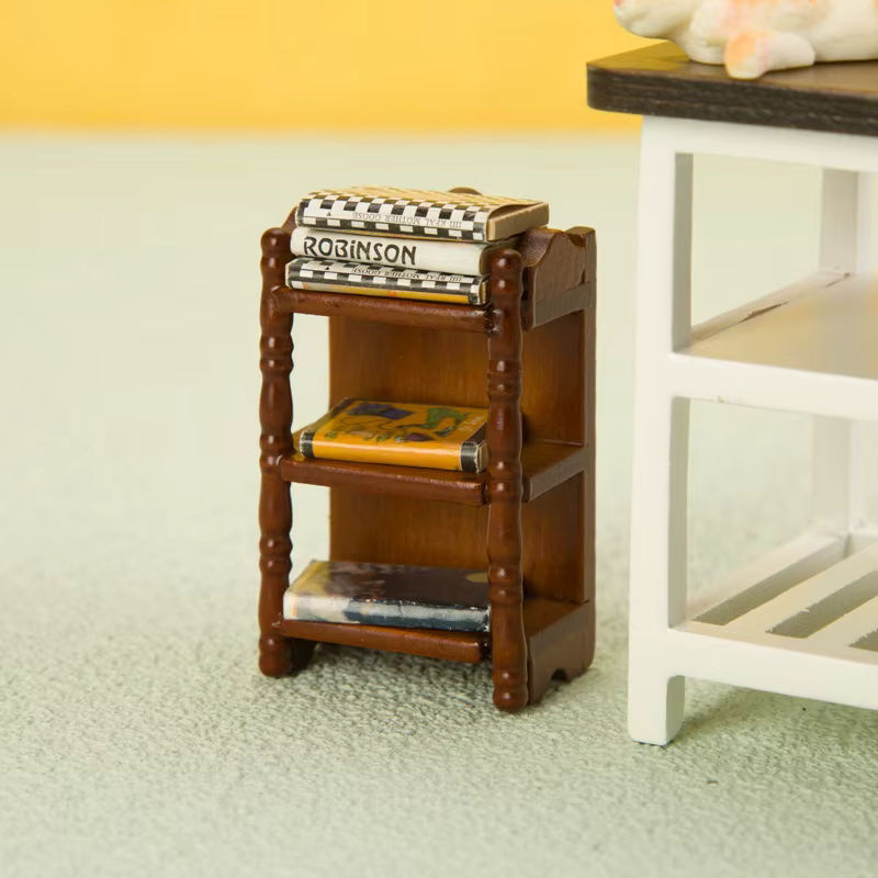 DIAPER&CORED Miniatur Nachttisch Lagerung Rack Puppenhaus Zubehör - Bild 3