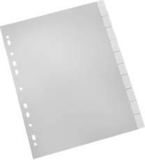 Schäfer Shop Select PP-Register mit Wechseltaben und Zahlen 1-10 in Grau und Transparent - Bild 1