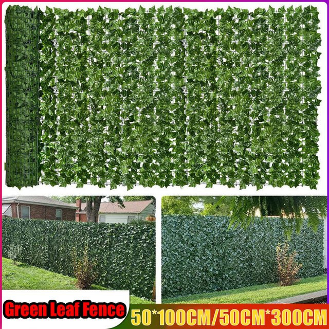 Künstliche grüne Blätter als Sichtschutz Zaunpaneele für Garten und Balkon, Farbe: Grün, B/H: 100 x 50 cm - Bild 1