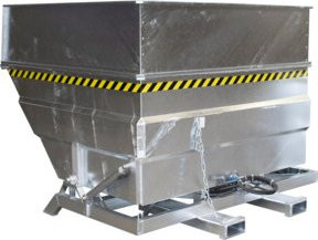 Bauer Kippbehälter BKC-H 500 aus Stahl, feuerverzinkt, Silber - Bild 1