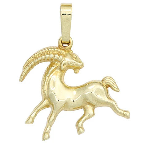 Colfem Anhänger Sternzeichen Steinbock, 333 Gelbgold, Unisex - Bild 1