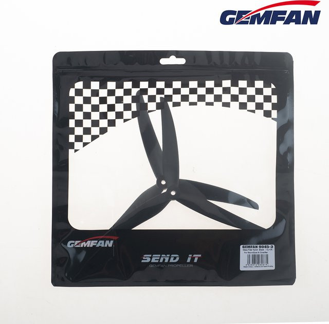 Gemfan 2 Paare 9 Zoll 3-Blatt Propeller aus Glasfaser-Nylon in Schwarz für FPV Cinelifter und Multirotor Quadrocopter - Bild 1