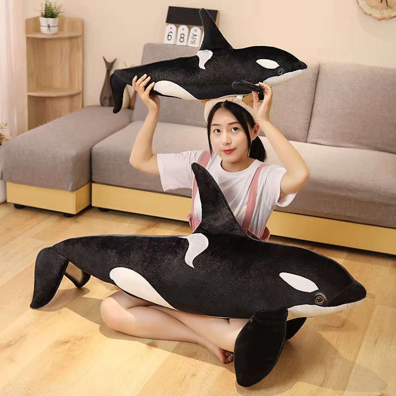 Orcinus Orca Black Killerwal, Plüschtier, Stoffpuppe, Schwarz - Bild 5