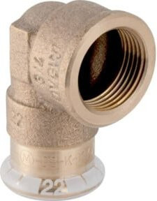 Geberit Mapress Übergangswinkel aus Messing 22 mm x Rp 1/2 Zoll, Farbe Gold - Bild 1