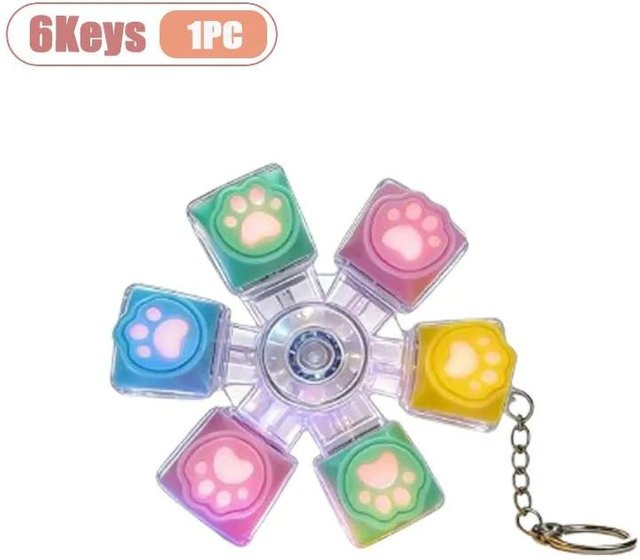 Binchi Katzenpfoten-Tastenkappe Schlüsselanhänger, Mechanische Tastatur Fidget Spinner, Spielzeug - Bild 1