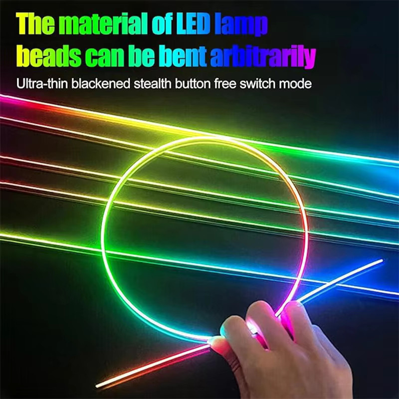 FILIPLI RGB Neon Flex LED Umgebungsbeleuchtung für das Auto, App-gesteuerter Acryl Streifen Licht in Multicolour - Bild 3
