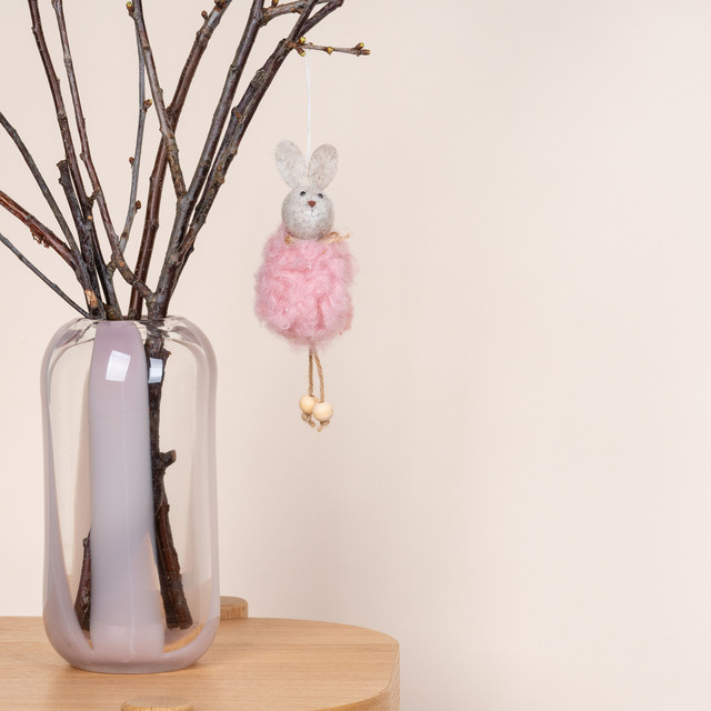 Blume2000 Deko Stoffhänger Hase in Rosa und Beige für Ostern - Bild 1