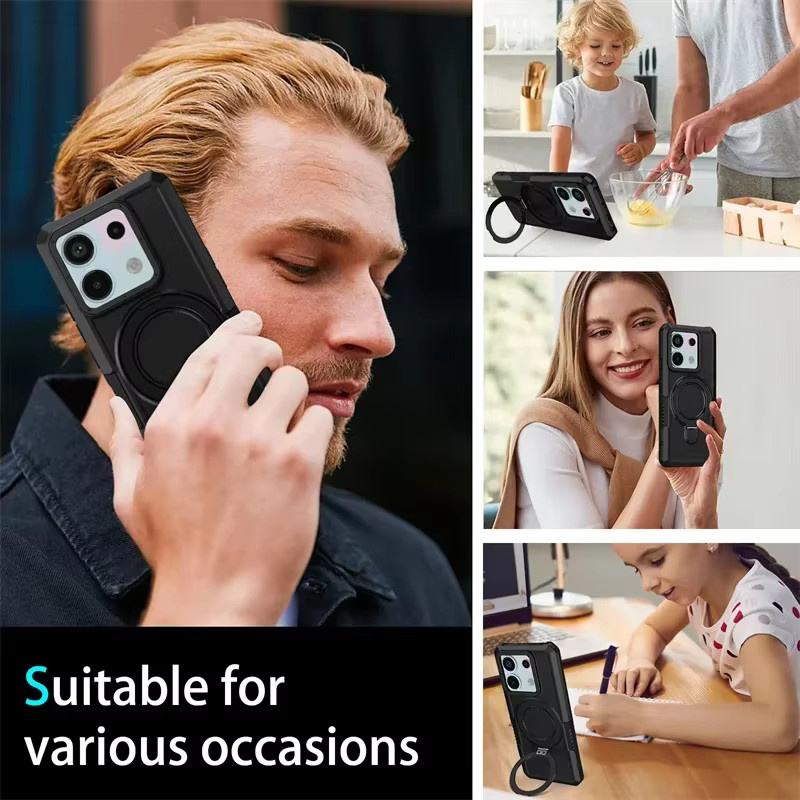Military Grade Schutzhülle mit Ständer für Xiaomi Poco X5 X4 X3 Pro M3 5G 4G NFC in Pink - Bild 2