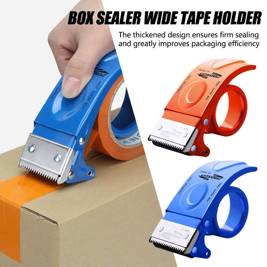 Transparenter Klebeband-Schneider aus Kunststoff für Verpackungen in Orange - Bild 4