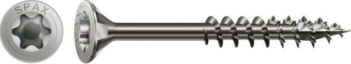 Spax Holzschraube Edelstahl A2 mit Senkkopf und T-STAR plus Antrieb, Durchmesser: 5 mm, Länge: 90 mm, 100 Stück, Farbe: Silber - Bild 2