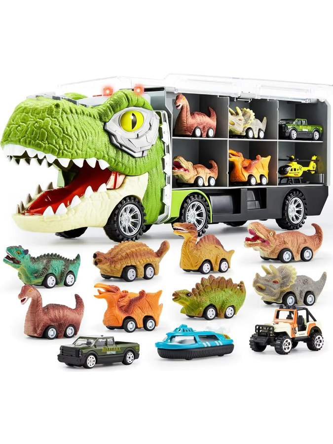 JOYFY Dinosaurier-Autotransporter-Set, 13-teiliges Set - Bild 5