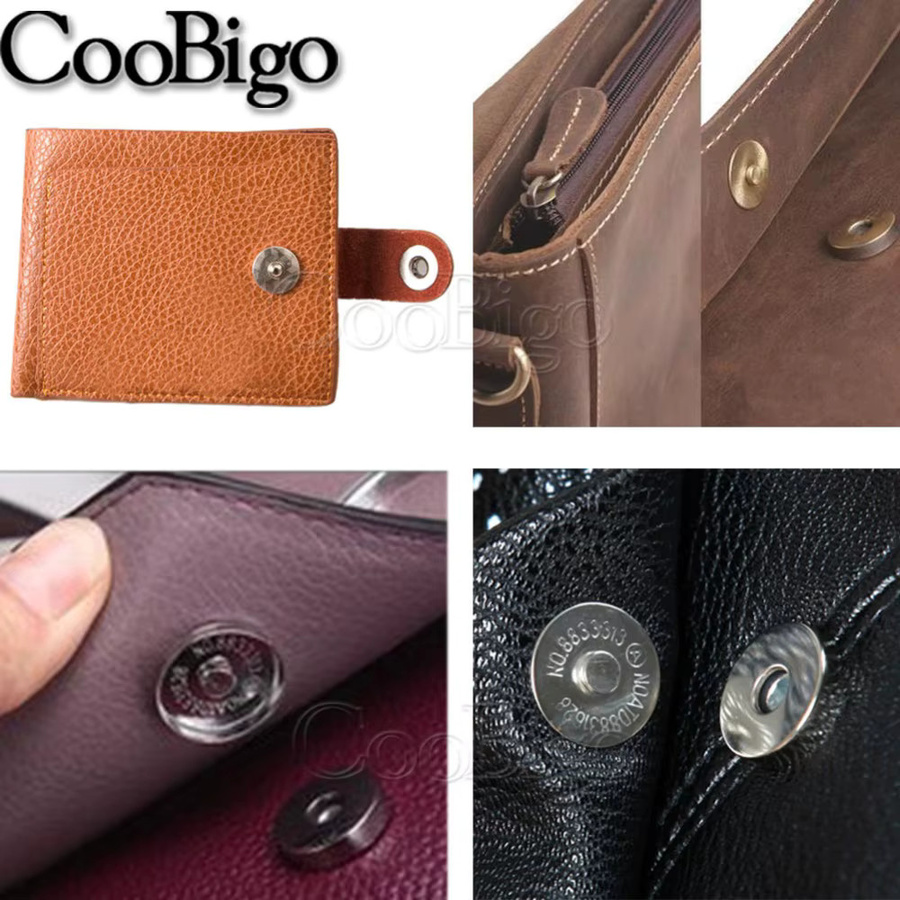 50 Sets magnetische Knopf-Druckknöpfe von CooBigo in Silber und Multicolour aus Metall für Geldbörsen, Taschen und Kleidung, Durchmesser: 10 mm, 14 mm und 18 mm - Bild 2