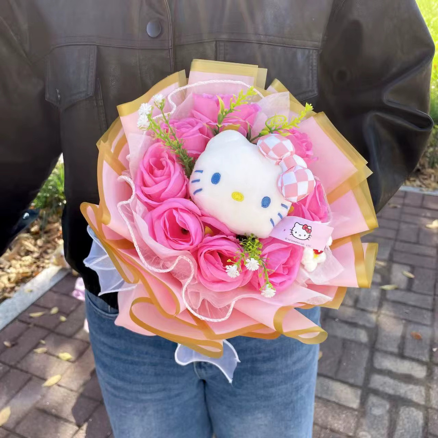 Sanrio Hello Kitty Katzen-Plüschpuppe, Tiere, Plüsch / Textil - Bild 2
