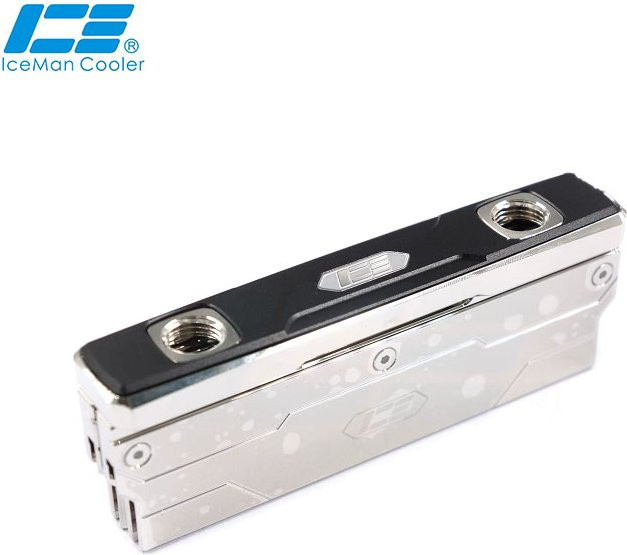 IceManCooler RAM-Wasserblock mit Vollnickel-Mikrokanal-Direkt-Touch-Speicherchip für 2 RAM-Sockel, Kupferkühler, Silber - Bild 1