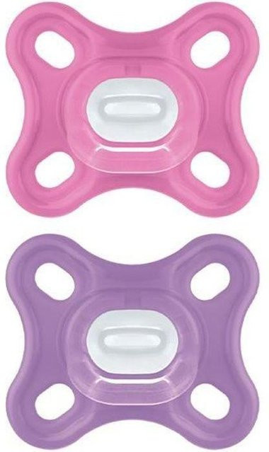 MAM Comfort Physiologischer Schnuller für Neugeborene aus Silikon, Rosa, 2er-Pack mit Aufbewahrungsbox - Bild 1