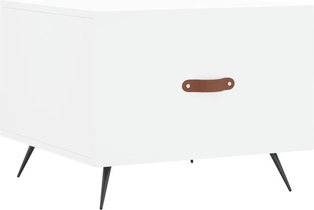 vidaXL Couchtisch Weiß in Eiche Optik aus Holzwerkstoff, B/T/H: 50 x 50 x 40 cm - Bild 1
