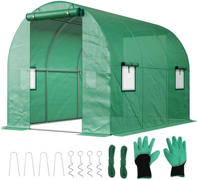 Sekey Foliengewächshaus mit 2 Türen und 4 Fenstern, UV-geschützter Folientunnel für den Garten, B/T/H: 3 x 2 x 2 m - Bild 1