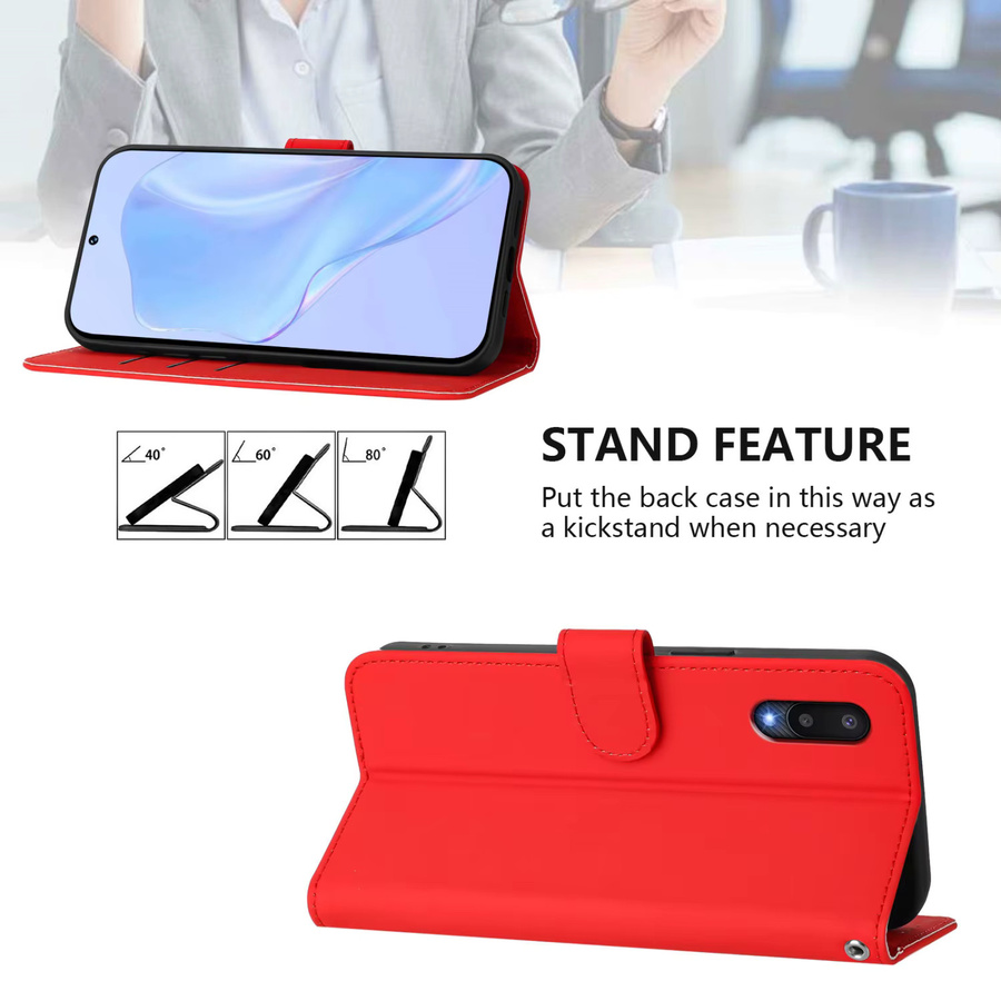 Xiaomi Flip-Handyhülle aus PU-Leder mit Kartenfächern für POCO M6 in Rot - Bild 5