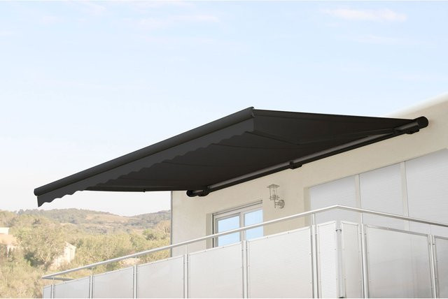 Elektrische Kassetten-Markise MCW H124 mit Volant in Anthrazit, B: 500 cm, T: 300 cm - Bild 1