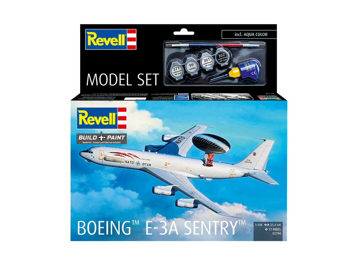 Revell Boeing E-3A, Modellreduzierter Flugzeug-Bausatz, 1:144 - Bild 2