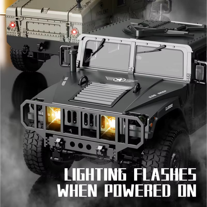 RC Auto Simulation 4x4 All-Terrain Off-Road Klettern Fahrzeug, 1:14, Fernbedienung, Militär Jeep - Bild 1