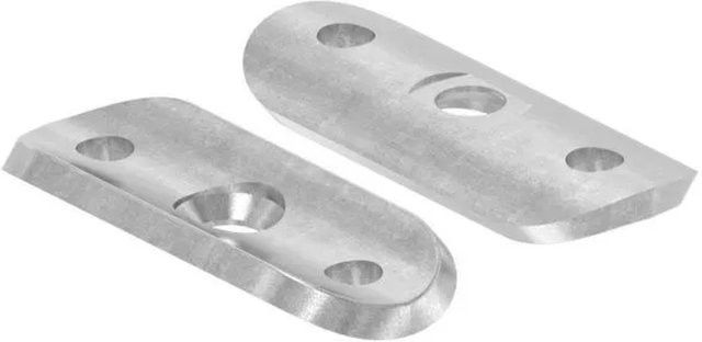 FeNau Handlaufanschlussplatte S235JR aus Stahl in Silber, Rohranschluss Ø 33,7 mm, B/H/T: 64 x 24 x 4 mm - Bild 1