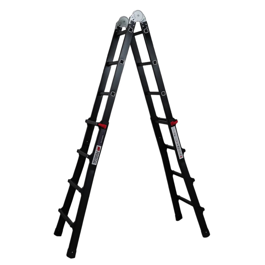 PROREGAL APOLLO 3-in-1 Mehrzweckleiter aus Aluminium in Schwarz mit 4 Metern Höhe und 150 kg Traglast - Bild 2