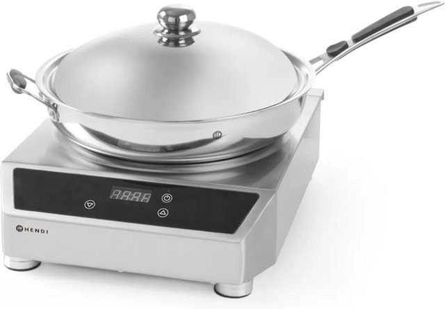 Hendi Profi Line Induktionswok aus Edelstahl, 3500W, Silber - Bild 1