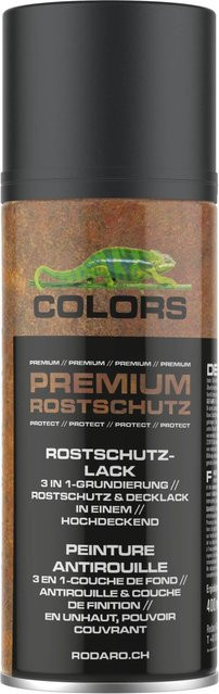COLORS 3in1 Rostschutzlack Spraydose Schwarz Matt für Metall 400 ml - Bild 1