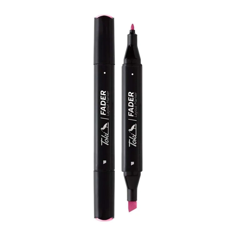 Toki Marker Fader Set mit 66 Farben in Pastel Rose mit Brush und Chisel Spitze - Bild 2