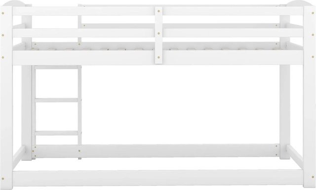 okwish Etagenbett für Kinder aus Kiefer und MDF in Weiß, Einzelbett ohne Matratze, B/T/H: 90 x 200 x 175 cm - Bild 1