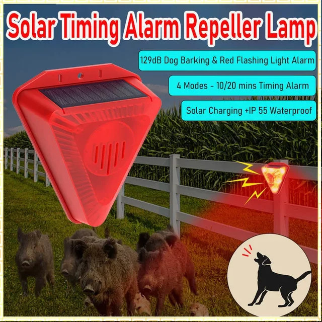 Wasserdichtes LED Solar Alarm Licht in Rot für Garten und Außenbereich zur Diebstahlabwehr - Bild 1