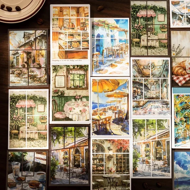 30 Stück Vintage-Kaffee-Aufkleber von YCDBTH in Multicolour mit 6 Retro-Café-Designs aus Papier für dein Tagebuch und Kaffee-Sammelalbum - Bild 1