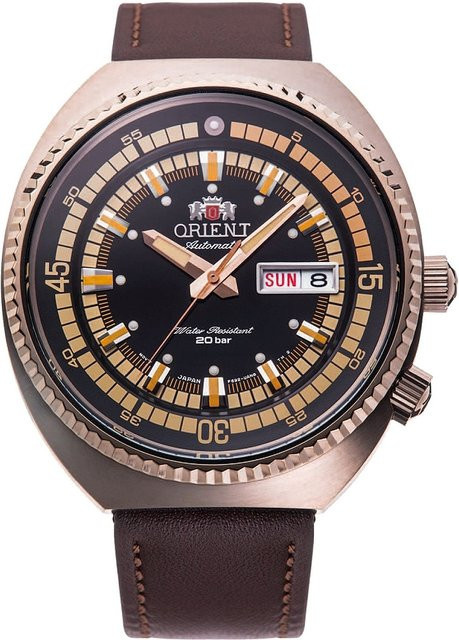 Orient Armbanduhr Automatik, Edelstahl, Leder, Schwarz, 44 mm, Herren - Bild 1