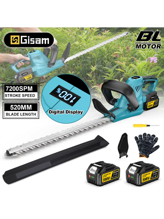 Gisam Elektrische Heckenschere 2000W Blau für Makita LXT 18V Akku-Module - Bild 6