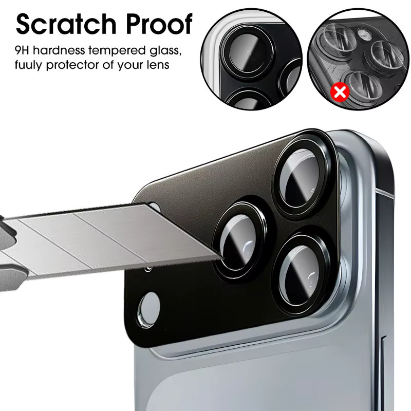 Kameraobjektivschutz aus Aluminiumlegierung und gehärtetem Glas für iPhone 17 Pro Max in Orange - Bild 4