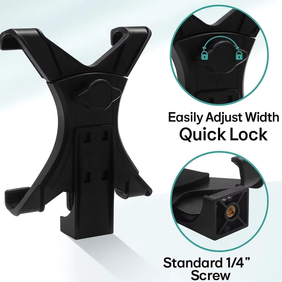MovingMic Universeller Tablet-Ständer-Adapter mit Vientiane Gimbal in Schwarz für Stativ und Einbeinständer, kompatibel mit iPad, iPad Air, iPad Mini und weiteren Tablets - Bild 5