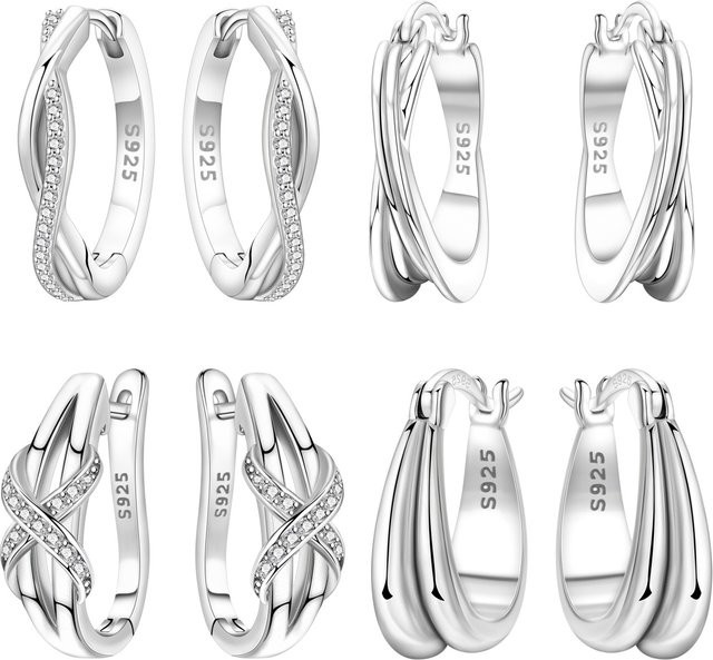 Orstarry Creolen, 925 Silber, Zirkonia, Damen - Bild 1