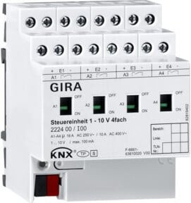 Gira Steuereinheit 1-10V 4fach Hand KNX in Weiß 222400 - Bild 1