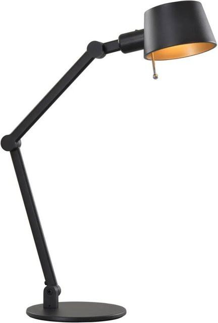 Lucande Tischlampe Silka Modern aus Metall in Schwarz und Gold/Messing, höhenverstellbar, E27, B/T/H: 15,0 x 22,0 x 71,0 cm - Bild 1