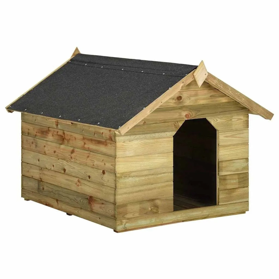 vidaXL Hundehütte aus imprägniertem Kiefernholz in Grün mit öffnendem Dach und wetterfestem Design, B/T/H: 123 x 90 x 105 cm - Bild 2
