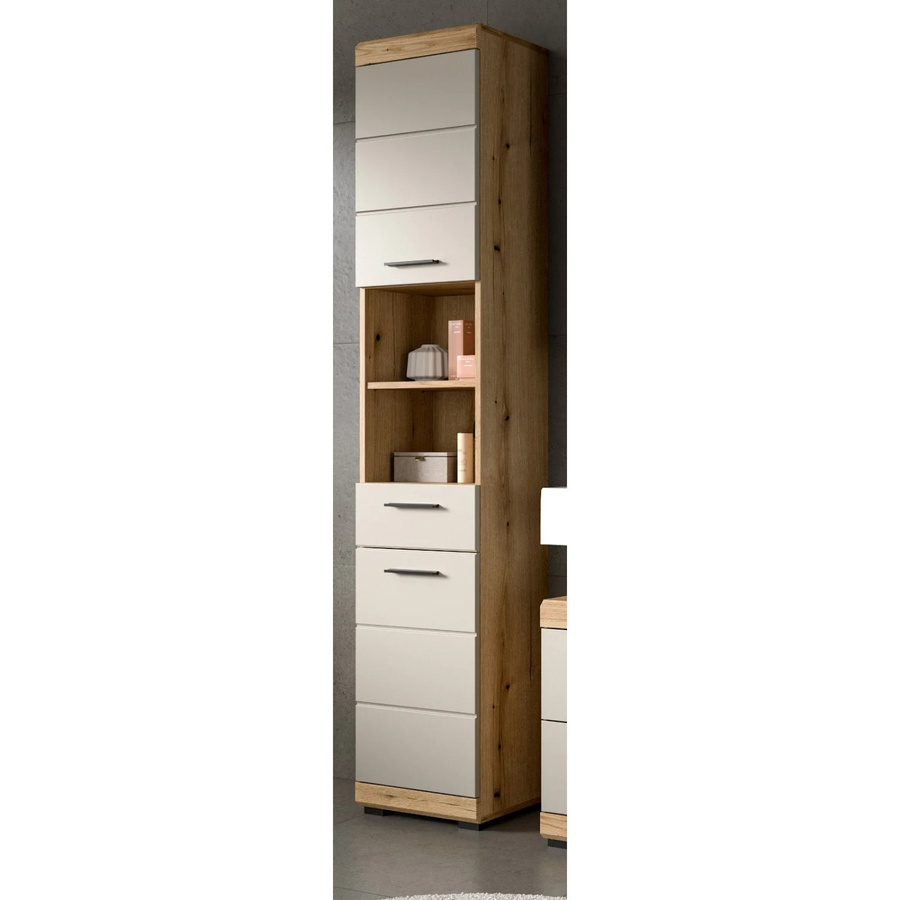 Inn.Furn Badezimmer Hochschrank Shawn in Sand und Eiche, B/T/H: 37 x 31 x 191 cm - Bild 2