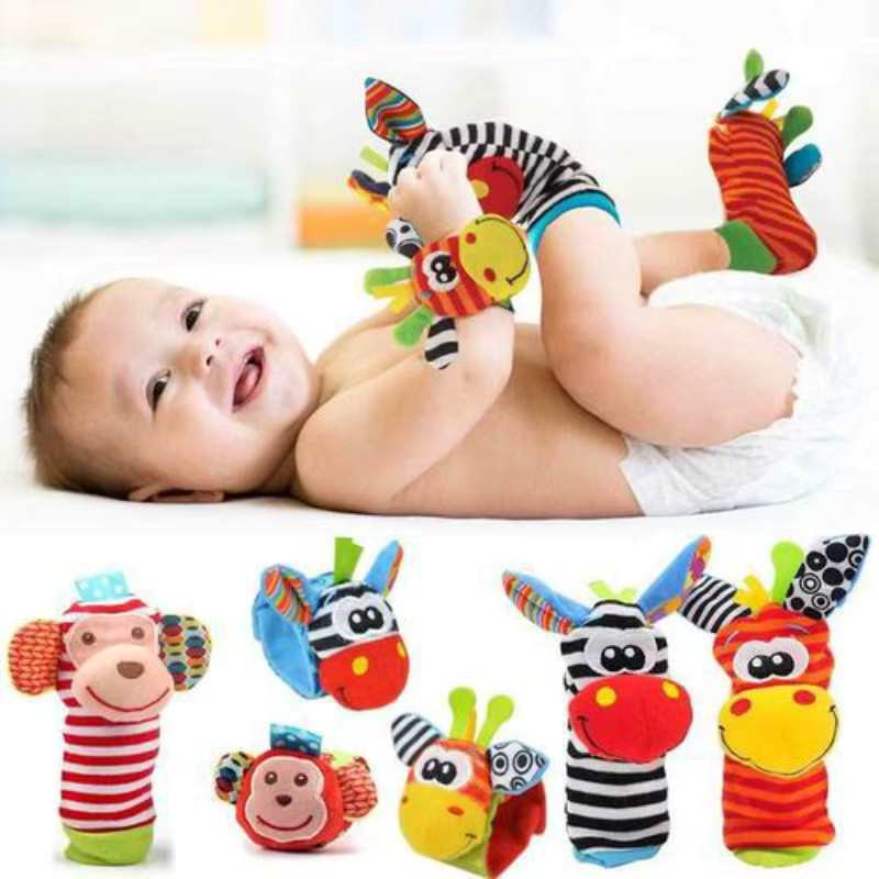 Somenie Baby Cartoon Tier Handgelenksglocke, Rassel-Socken, ab 0 Jahre - Bild 3