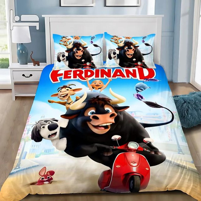 Bettwäsche Set mit Tier-Aufdruck Ferdinand aus Mikrofaser, Mehrfarbig, B/H: 135 x 200 cm - Bild 1