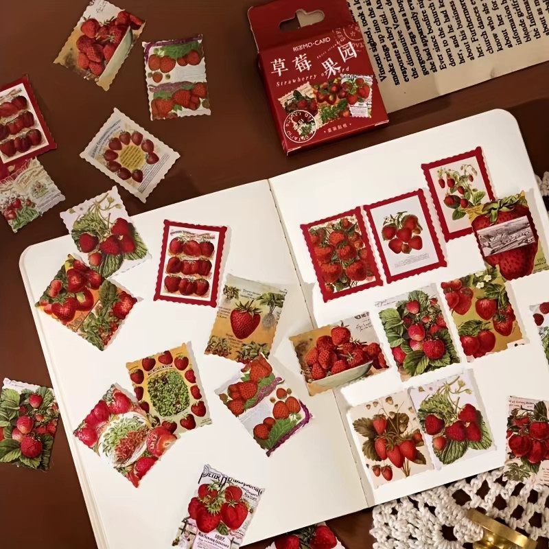 Mini-Aufkleber Erdbeerpapier für Scrapbook und Journal in Mehrfarbig - Bild 4