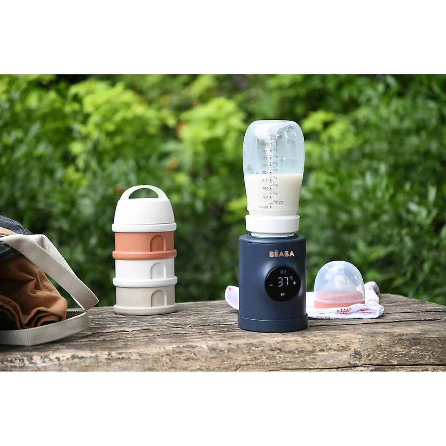 Beaba Milk Nomad Flaschenwärmer in Blau mit 3 Flaschen-Adaptern, kabellos und wiederaufladbar - Bild 2