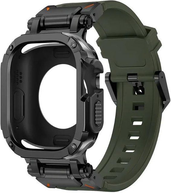 Uhrenarmband mit Hülle Silikon, Schwarz, Unisex - Bild 1