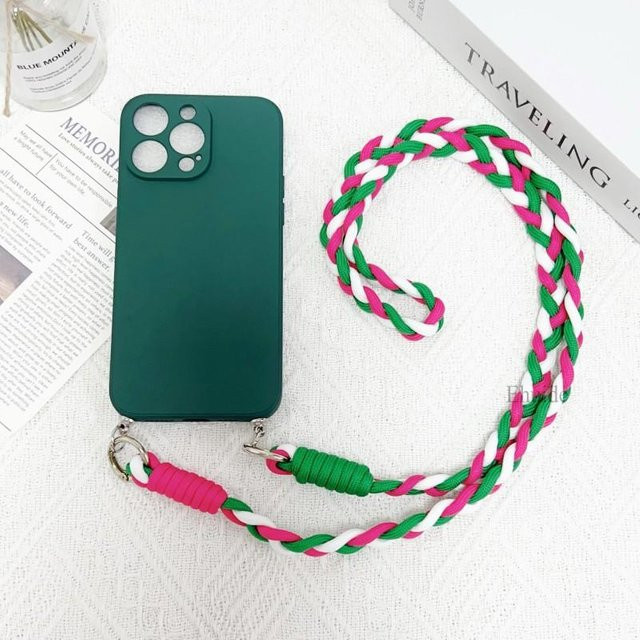 Crossbody Lanyard Hülle für Motorola Moto Edge 50 Fusion, Edge 40 Neo, G85, G84, G54, G34 mit geflochtenem Silikonband und Halskette - Bild 1